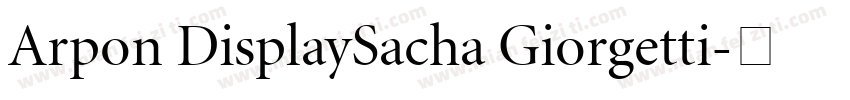 Arpon DisplaySacha Giorgetti字体转换